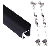 Sistema di binari per quadri, Sistema di sospensione for binari d'arte for montaggio a parete a soffitto con cavi a puleggia da 3,3-9,8 piedi for l'ufficio del museo(Wall Mount,9.8ft/300cm Cable)