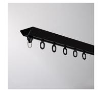 Sistema di binari per tende a forma di V, ultra fine, 180 cm, in alluminio nero, ideale per finestre dritte e scorrevoli, asta per tende resistente per la decorazione della casa.