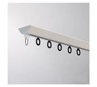 Sistema di binari per tende a forma di V, ultra fine, in alluminio, montaggio a soffitto, per finestre dritte e scorrevoli (bianco, 150 cm), facile installazione e design moderno