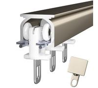 Sistema di binari per tende da soffitto, 1-3 m, resistente, doppia guida con rullo a gomito a 90 gradi, divisore decorativo per la casa, colore da soffitto