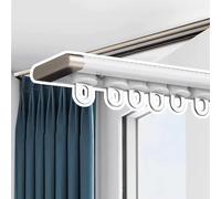 Sistema di binari per tende da soffitto, binario piatto da 6 mm per tende pesanti, divisorio con staffe da parete a scorrimento facile, ideale per oscurare e separare gli spazi