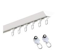 Sistema di binari per tende da soffitto in alluminio, 400 cm, barra divisoria ultra sottile per docce e partizioni disponibile in 70 500 cm, ideale per la decorazione della casa (bianco)