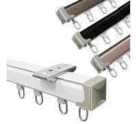 Sistema di binari per tende da soffitto in alluminio, bianco, 250 cm, binario scorrevole per divisorio, doccia, tende da ufficio, facile installazione, asta versatile