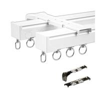 Sistema di binari per Tende Doppie ad Alta Resistenza - Binari di Montaggio a soffitto in Lega di Alluminio Resistente per Ufficio e Soggiorno - Versatile Design a Doppio Binario congiunto