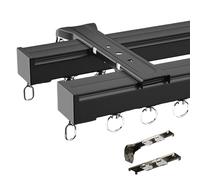 Sistema di binari per Tende Doppie ad Alta Resistenza, binari in Lega di Alluminio montati a soffitto per Ufficio e Soggiorno, aste per Tende a Doppio Binario congiunte, Design Resistente ed