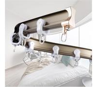 Sistema di binari per tende flessibile, asta divisoria per doccia, balcone, clinica, montaggio a soffitto e parete, lunghezza 7 m, soluzione perfetta per dividere gli spazi, colore: marrone