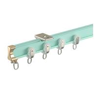 Sistema di binari per tende flessibili in alluminio per tende con sistema di fissaggio ideale per Wohnzimmer & Schlafzimmer 2,40 m (2 x 1,2 m) Grün