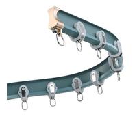 Sistema di binari per tende flessibili per tende curve, regolabili, in alluminio, per soggiorno e camera da letto, blu, 5 m (4 x 1,25 m) ideale per tende personalizzate