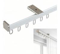 Sistema di binari per tende in alluminio con ganci a rullo, facile da installare, binario per tenda singola per divisorio, soggiorno e camera da letto, decorazione moderna per la casa bianca