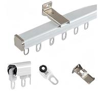 Sistema di binari per tende in alluminio con ganci a rullo per divisorio, perfetto per soggiorno e camera da letto, bianco, facile installazione ed elegante decorazione per la casa