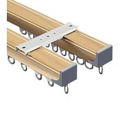 Sistema di binari per tende in alluminio da 14 m, montaggio a soffitto a doppia parete, con finitura in titanio, divisorio da 380 cm di lunghezza, per una decorazione elegante della casa