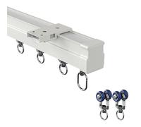 Sistema di binari per tende in alluminio pieghevole con rulli scorrevoli silenziosi - Binario antiruggine per impieghi gravosi per finestre a bovindo, angoli, divisori per stanze(6m/19.7ft)