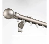 Sistema di binari per tende in alluminio, set completo a 1 binario con accessori per tende scorrevoli e divisori, 1,7 m, colore: grigio, soluzione ideale per l'arredamento della casa