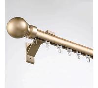 Sistema di binari per tende in alluminio, set completo con accessori, divisorio a 1 binario per tende scorrevoli e tende (oro 4,1 m), perfetto per decorazioni domestiche e soluzioni per il trattamento