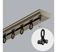 Sistema di binari per tende industriali da soffitto, in alluminio, montaggio a parete o a soffitto, 5,5 m, colore champagne, soluzione elegante per la decorazione della casa.