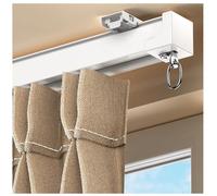 Sistema di binari per tende, montaggio a parete e soffitto, pulegge scorrevoli lisce per uso domestico e camper, guide bianche durevoli