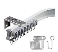 Sistema di binari per tende regolabile, asta curva flessibile, 100 cm, 900 cm, si adatta a qualsiasi forma di finestra (bianco B 270 cm 2,7 m)