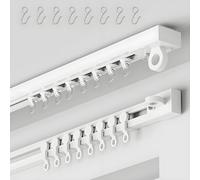 Sistema di binari per tende silenziosi, senza fori, set di aste per tende, autoadesive, da soffitto e parete, per divisorio, regolabili da 40 a 600 cm (3,20 m)