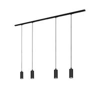 BRILONER - Set completo di binari, 4x LED a sospensione dimmerabili, lampade, sistema a binario a soffitto, binario per faretti, lampada a soffitto, plafoniera, lampada a sospensione, 1,5 m, nero