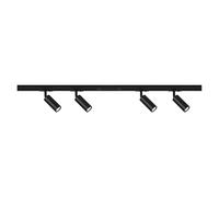 BRILONER - Set completo di binari, 4x spot LED dimmerabili, orientabili, sistema di illuminazione a binario a soffitto, binario per faretti, lampade a soffitto, plafoniera, faretto, 1,5 m, nero