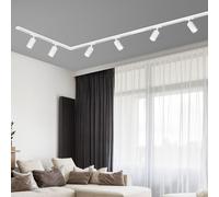 BRILONER - Set completo di binari, 6x spot GU10 orientabili, a L, sistema di binari a soffitto, binario per faretti, lampada a soffitto, plafoniera, faretto, 2,25 m, bianco