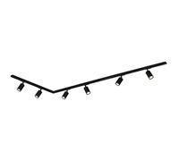Sistema di binari Rail set completo 6 punti GU10 orientabili girevoli neri 2,...