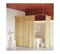 Sistema di binario per tende a forma di L con tende per la privacy che trasmette la luce per saloni di bellezza e camere da letto di hotel