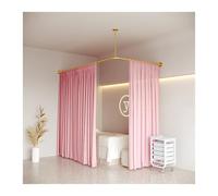 Sistema di binario per tende a forma di L con tende per la privacy che trasmette la luce per saloni di bellezza e camere da letto di hotel