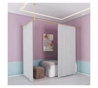 Sistema di binario per tende a forma di L con tende per la privacy che trasmette la luce per saloni di bellezza e camere da letto di hotel