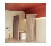 Sistema di binario per tende a forma di L con tende per la privacy che trasmette la luce per saloni di bellezza e camere da letto di hotel