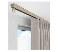 Sistema di binario per tende autoadesivo, montaggio a soffitto senza trapano, guida dritta per divisori, docce, uffici, scorrevolezza fluida e silenziosa, marrone, 1,5 m di lunghezza