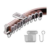 Sistema di binario per tende curvo flessibile regolabile 100 900 cm, asta scorrevole versatile per qualsiasi forma di finestra (rosa a 210 cm 2,1 m) e facile installazione