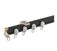 Sistema di binario per tende flessibile per asta curva in alluminio nero, lunghezza 3,2 m, ideale per soggiorno e camera da letto, facile da installare, perfetto per Bay