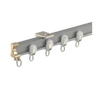 Sistema di binario per tende flessibile per asta curva regolabile in alluminio per soggiorno e camera da letto grigio ge 1,40 m ideale per tende personalizzate