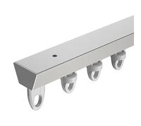 Sistema di binario per tende ultra sottile per montaggio a soffitto, guida a V a forma di V, binario singolo in lega di alluminio, asta per tende bianca da 2 m, per un'installazione liscia dei