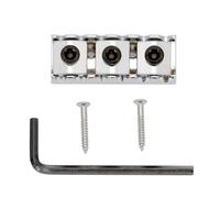 Sistema di blocco a doppia chiusura per ponte vibrato Floyd Rose, colore nero, 42 mm, con dadi e chiave serradadi, silver