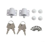 Sistema di blocco battente per porte scorrevoli, set da 2 pezzi con chiavi e diverse opzioni di installazione (bianco)