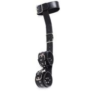 Sistema di blocco Fetish bondage collare manette nero Pelle regolabile BDSM