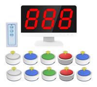 Sistema di Buzzer Wireless con Telecomando, Buzzer per Game Show Multigiocatore per Aula, Family Feud e Giochi a Quiz per Feste(4+1+1)