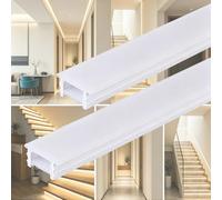 Sistema di canali LED da 16,4 piedi/5 m in silicone, diffusore da incasso con copertura bianco latte, antiusura, for soggiorno, camera da letto, home theater sotto il mobiletto(18 * 10mm)