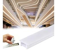 Sistema di canali LED in silicone, diffusore da incasso con copertura bianco latte, antiusura, 16,4 piedi/5 m, modanatura a corona for pergola sotto l'armadio, scale, guardaroba(15 * 15mm)