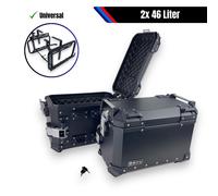 Sistema Di Casse Laterali Moto 2x46L Nero & Supporto Universale