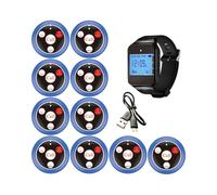 Sistema di Chiamata Cameriere Cercapersone Ristorante Wireless con Pulsante di Chiamata Orologio per Narghilè Bar Caffetteria Servizio Clienti Blu