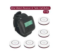 Sistema di Chiamata Wireless per Ristoranti 5 Trasmettitori per Pulsanti di Chiamata al Tavolo 1 Cercapersone, Campanello per Servizio Cameriere