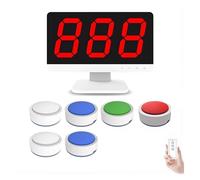 Sistema di cicalino risposta al gioco con modalità multiple, sistema quiz wireless 10 cicalini e monitor, distanza effettiva 100 metri, for concorsi scolastici sulle feste (6 groups)