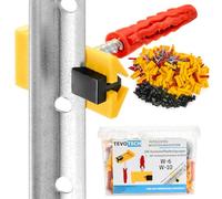 Sistema di clip per intonaco rapido per il fissaggio di listelli per lavori di costruzione, 100 pezzi + tasselli