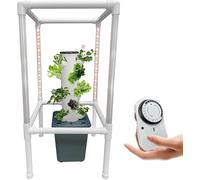 Sistema di Coltivazione idroponica, 25 Capsule, Torre idroponica con Luce LED per Coltivazione, Giardiniere Verticale per Erbe aromatiche, Kit per la germinazione delle Piante, Kit di coltur