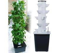 Sistema di Coltivazione idroponica 30 Capsule Sistema di Coltivazione idroponica Hydroponics Tower Garden Kit di Coltivazione aeroponica per Erbe aromatiche, Frutta e Verdura con Pompa di ID