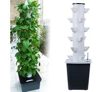 Sistema di Coltivazione idroponica a Torre per 30 Piante, Kit di Coltivazione Aerea per Erbe aromatiche, Frutta e Verdura con Pompa di idratazione, Adattatore, vasi di Rete ~/