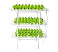 Sistema di coltivazione idroponica aggiornato, 108 siti di piante, 3 strati, 12 tubi in PVC-U per uso alimentare, kit per la coltivazione idroponica, sistemi di giardinaggio con timer pompa dell'acqua
